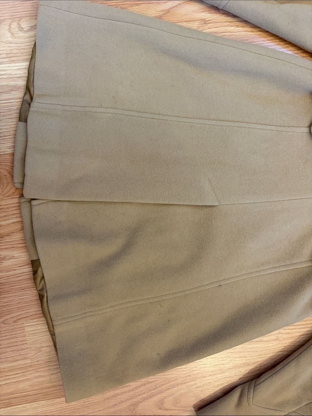 Anne Klein Camel-Tan Belted Wool-Blend Trench Coat - Picture 9 of 16